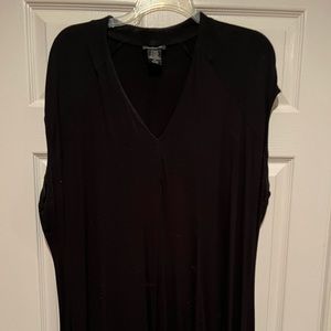 Basic Shin Length Black Dress